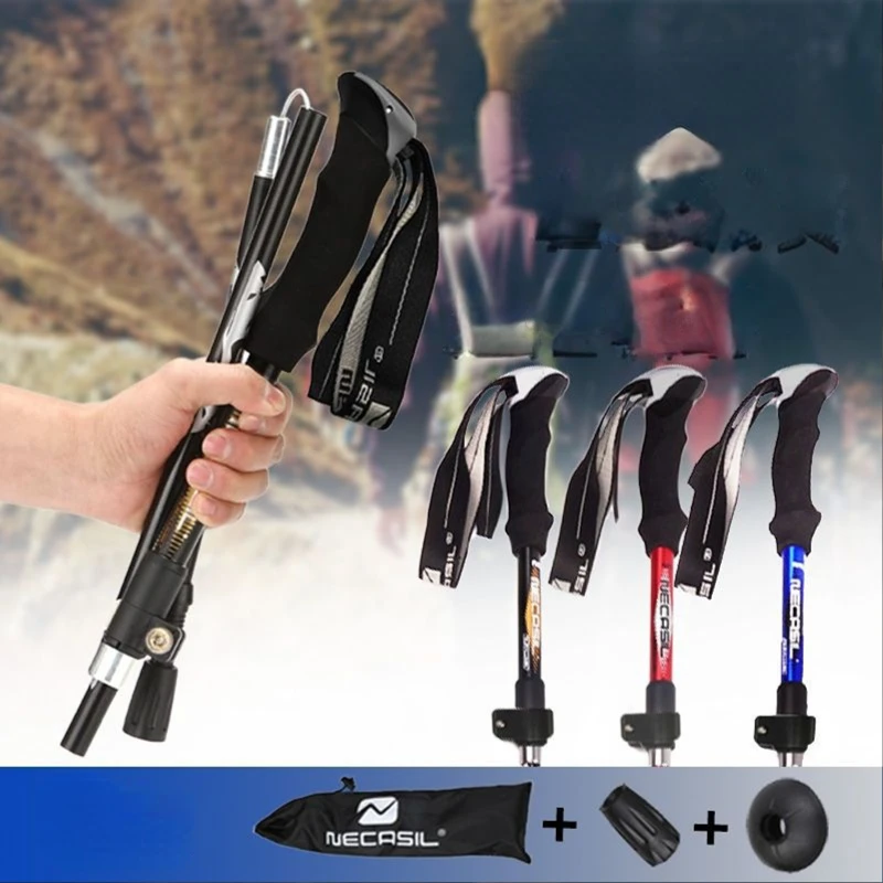 

2Pcs/lot Anti Shock Walking Sticks Alpenstock Trekking Hiking Walking Poles Set Telescopic Nordic Walking Canes Shooting Crutch