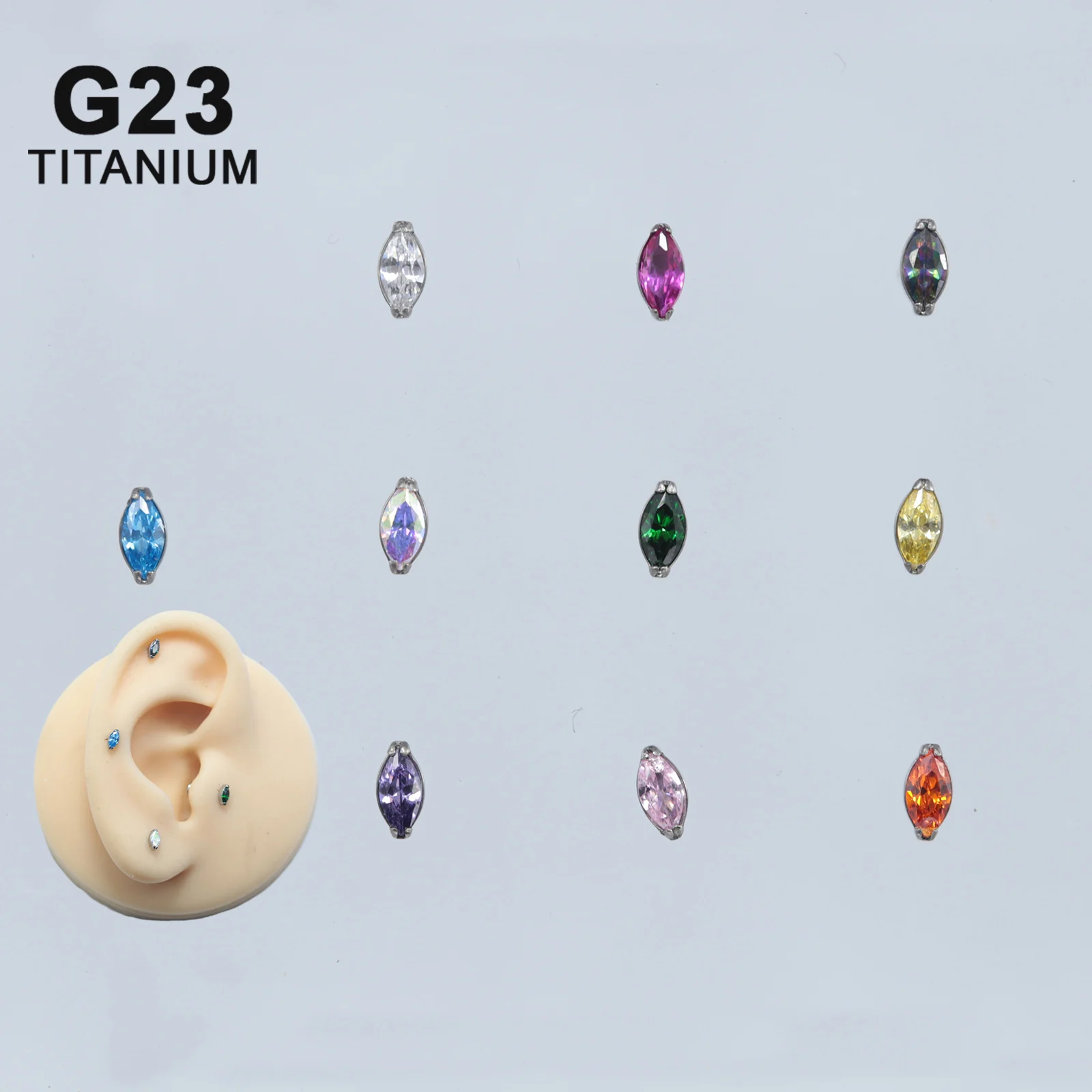 

ASTM F136 Титановая внутренняя нить Лабрет Тигровый глаз Губная шпилька Безель Установка CZ Хрящ Daith Пирсинг губ Украшения для тела