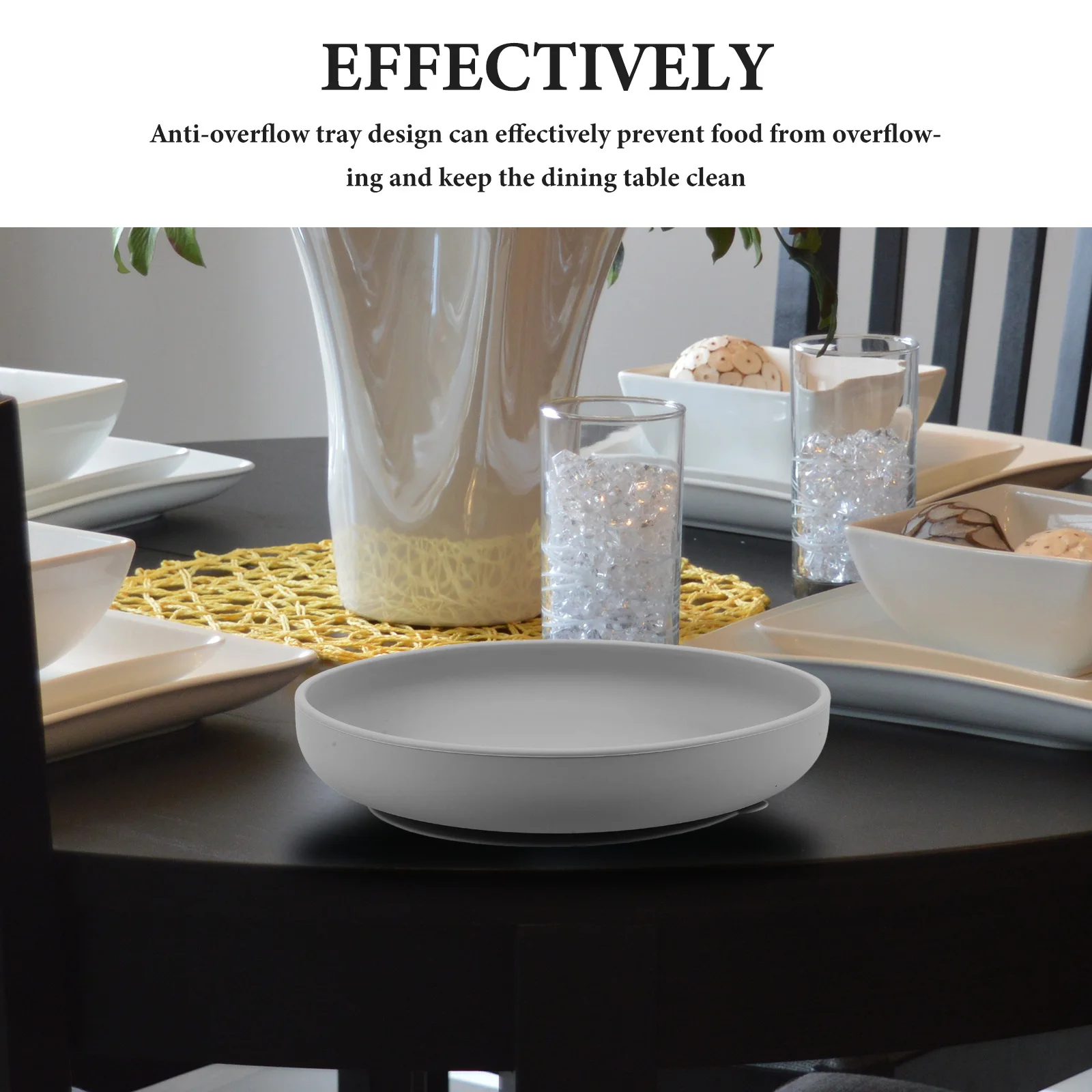 

Anti-Slip Silicone For Elderly Patients Non-Skid Suction Food Tray Leak-Proof Dining Plate Adaptive Feeding Supply