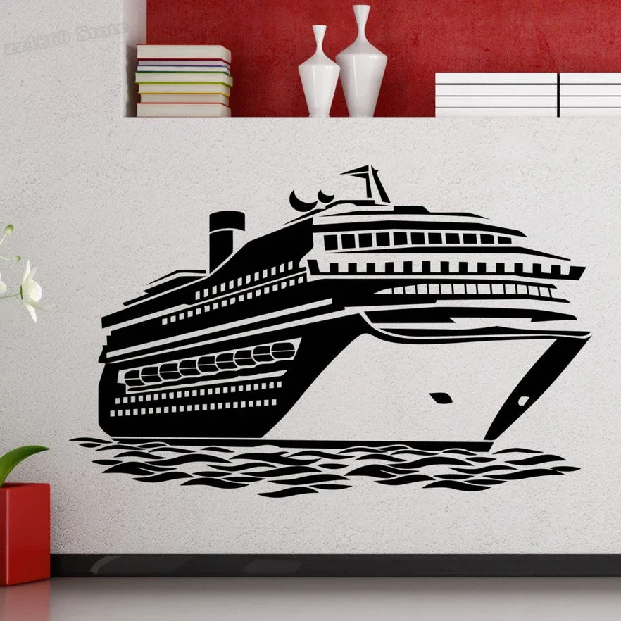 Ship Wall Decal Titanic Cruise Liner Wave Sea Marine Beach Nautical Wall Sticker Vinyl Sticker Home Room Decoration Mural B985