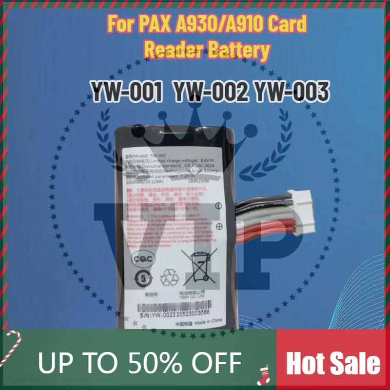SWZY 3350mAh YW-001C YW-002 YW-003 Battery for PAX A930/A910 Card Reader Battery