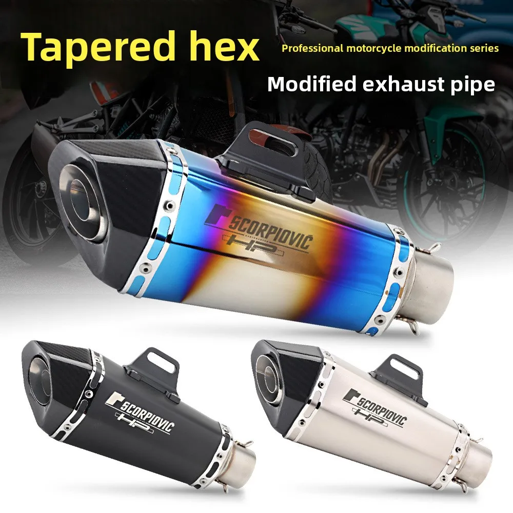 

Motorcycle Modified Exhaust Pipe Spring Breeze 250SR GSX250R NINJA400 Modified, Scorpio Cone Hexagon