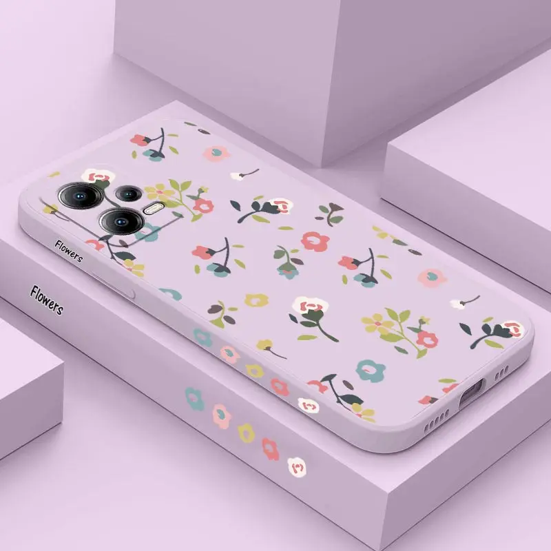 Scatter Flowers Silicone Phone Case For Xiaomi Poco X5 X4 Pro X3 Pro F4 X4 GT F4 GT X3 GT X3 X4 M5 M4 M3 M4 Pro C40 C31 Cover