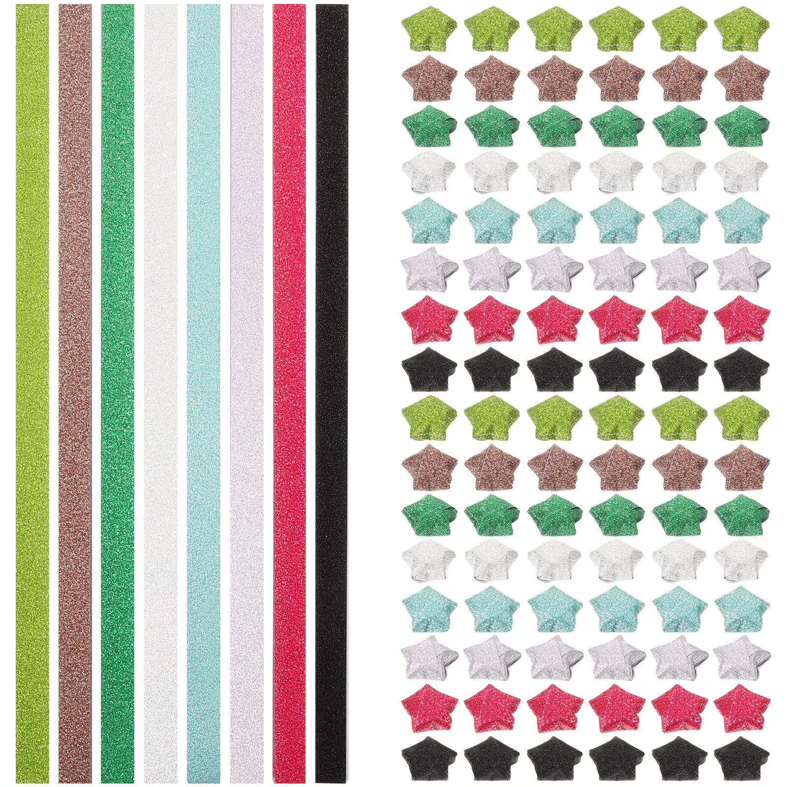 320 قطعة قوس قزح ستار للطي ورقة بريق الحرفية ورقة DIY بها بنفسك اوريغامي النشاط مضيئة توهج ستار ورقة اوريغامي ملحق