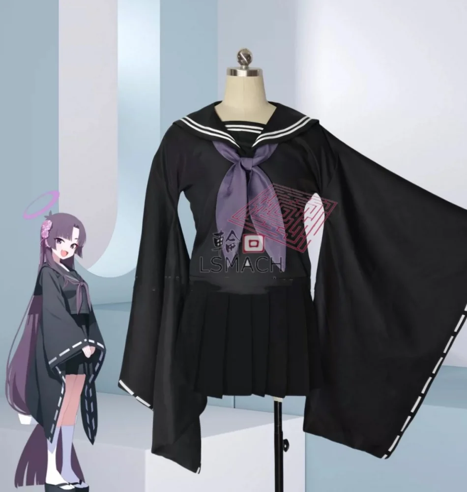 كوسمارت الأزرق الأرشيف حافة سوداء الملابس العادية تأثيري حلي كوس لعبة أنيمي زي حفلة الهالوين لعب دور الملابس الملابس #1