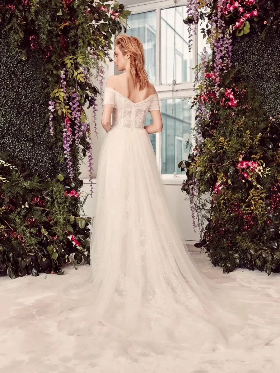 Vestido de novia YESRFS De manga larga con hombros descubiertos, Vestidos de novia De línea A, venta romántica, Vestidos de