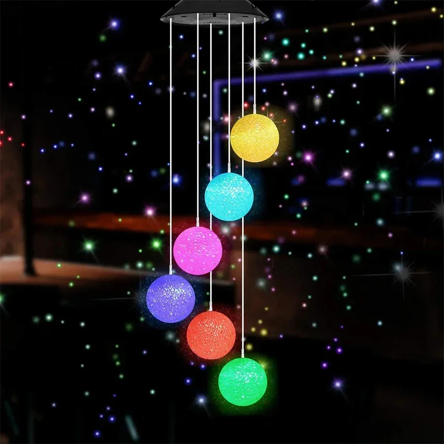 Imagem -05 - Led Solar Wind Chime Light Bola de Borboleta Lâmpada Multicolor Candelabro Impermeável Lanterna para Jardim Casa Quintal Decoração de Gramado