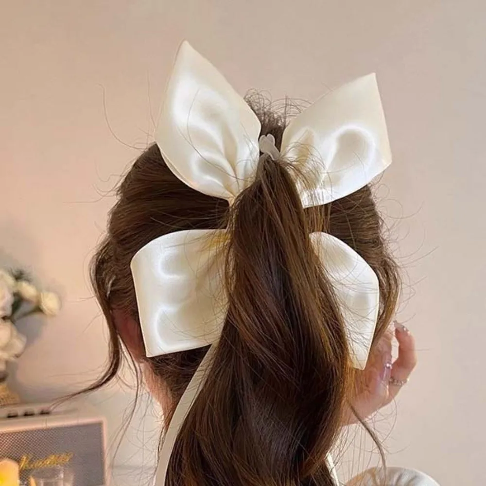 2pcs Ballet Style Ribbon Banana Clip Wide Side Sweet Black Knitted Hair Hoop Soft Polyester Women Woven Headband Ponytail Holder