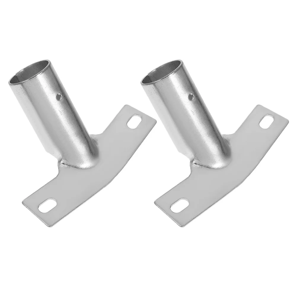 

2 Pcs Mops Extension Pole Screw Broom Handles Silver Replacement Button Bracket