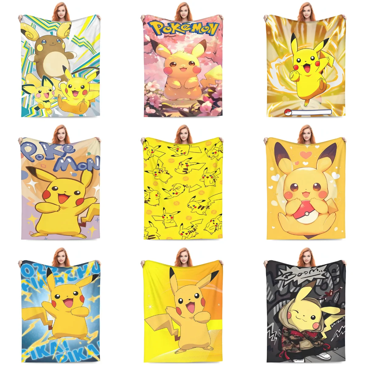 Pikachu Pokemon Miniso Flannel Blankets Warm Throw Blanket for Living Room Picnic Office Travel Novelty Bedspread Sofa Bed Cover