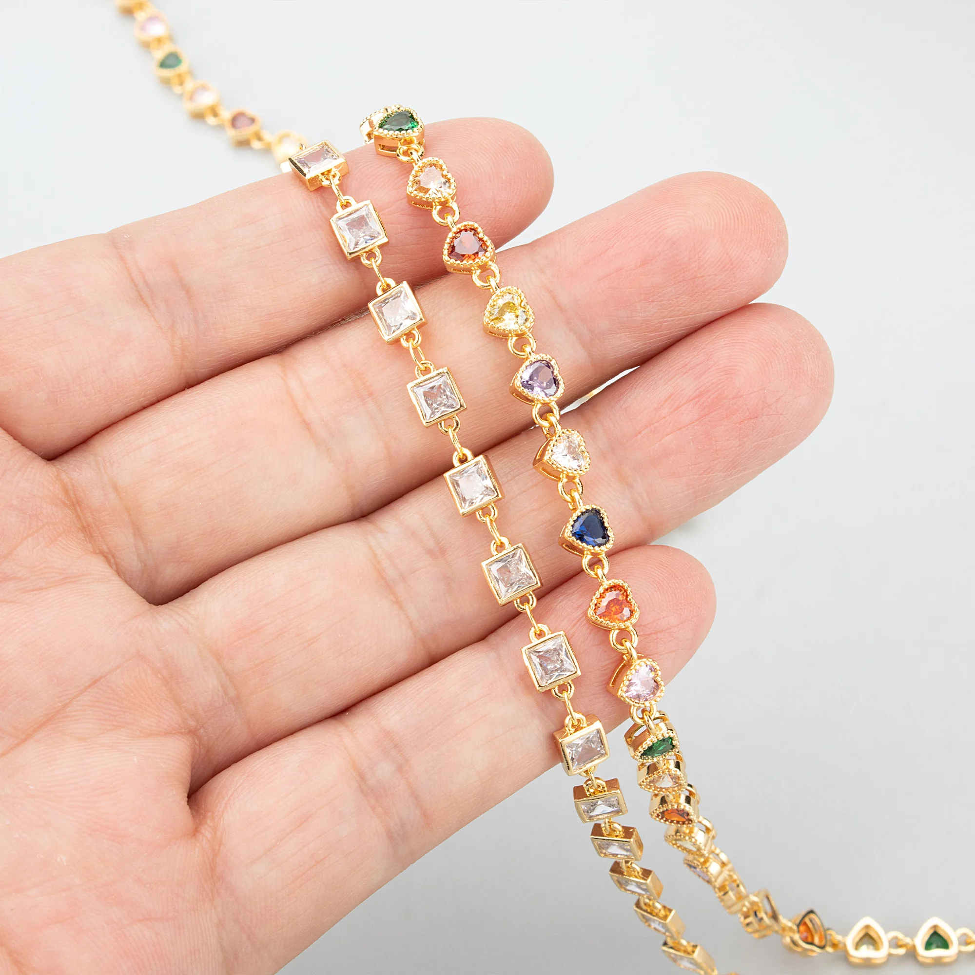 GUFEATHER,50cm/lot,C417,chain,18k gold rhodium plated,copper,zircons,nickel free,hand made,jewelry making,diy bracelet necklace