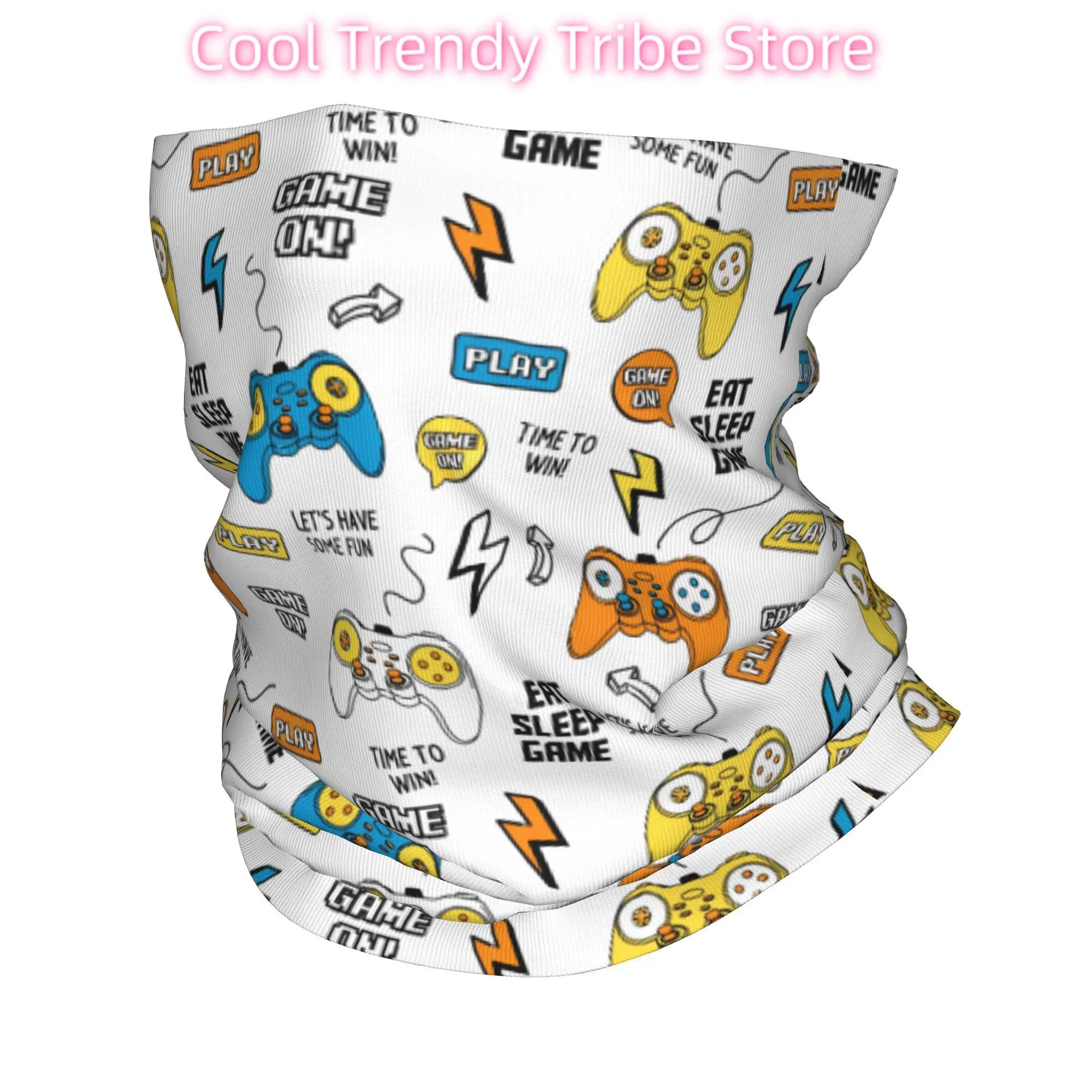 Video Game Gaming Controller Bandana Neck Gaiter Wrap Scarf Multi-use Balaclava Outdoor Sports for Men Women Adult Washable