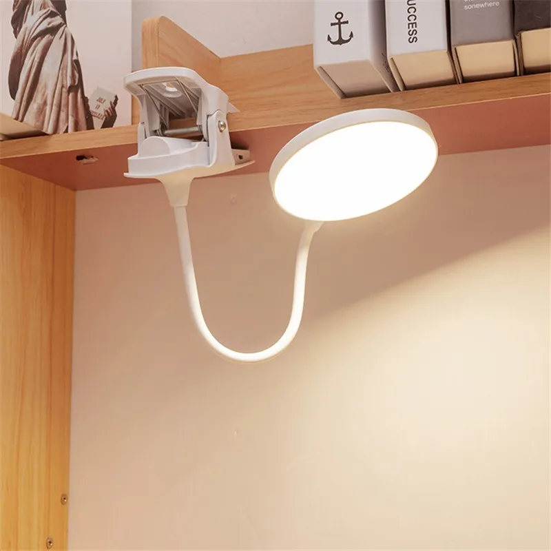 40Pcs Led Table +Lamp With Clip USB Rechargeable Reading Book Night Light White Light 3 Modes Dimming Eye Protection Lighting