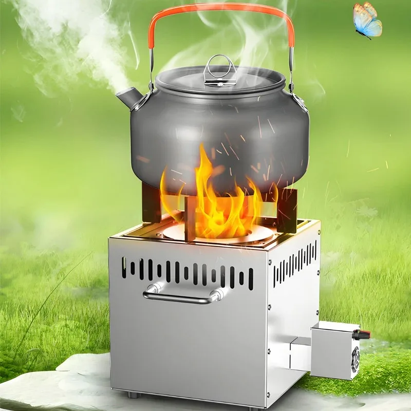 Outdoor detachable wood charcoal stove, tea brewing and heating stove, smokeless charcoal outdoor home barbecue grill