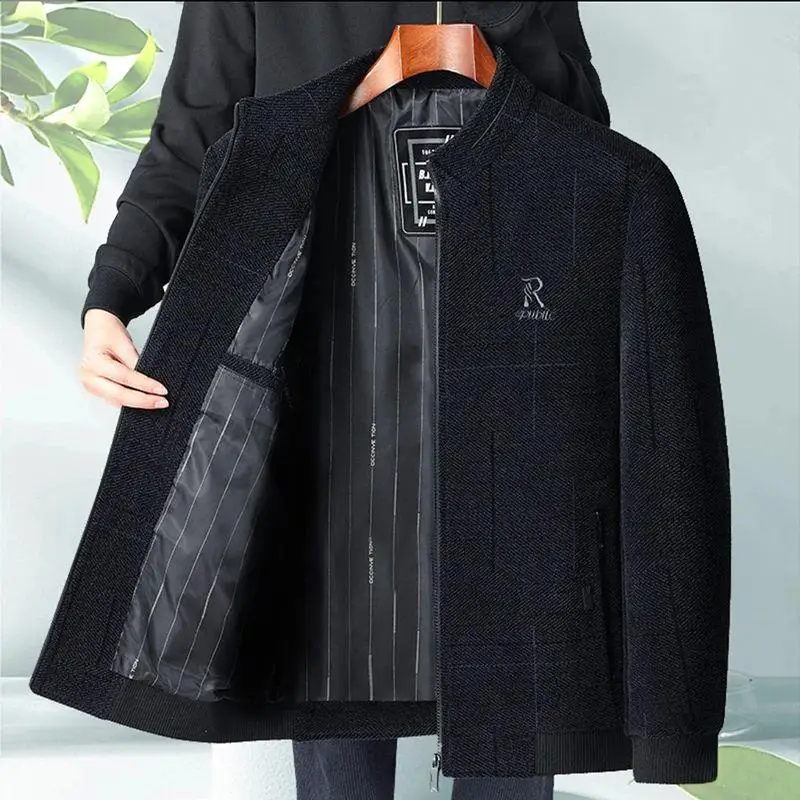 

Мужская зимняя куртка Thiened для мужчин среднего возраста и пожилых мужчин, хлопковая одежда, длинный рукав, застежка-молния