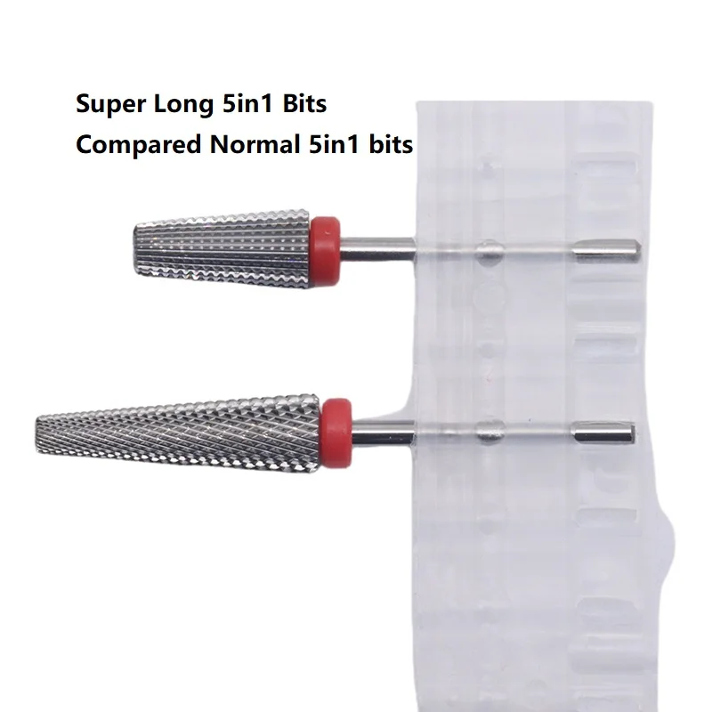 Easy Nail F 7.0mm 5 in 1 Bits (Cross Cut) Super Long Flute Serie-Nail drill bits Remove gel carbide Manicure tool accessories