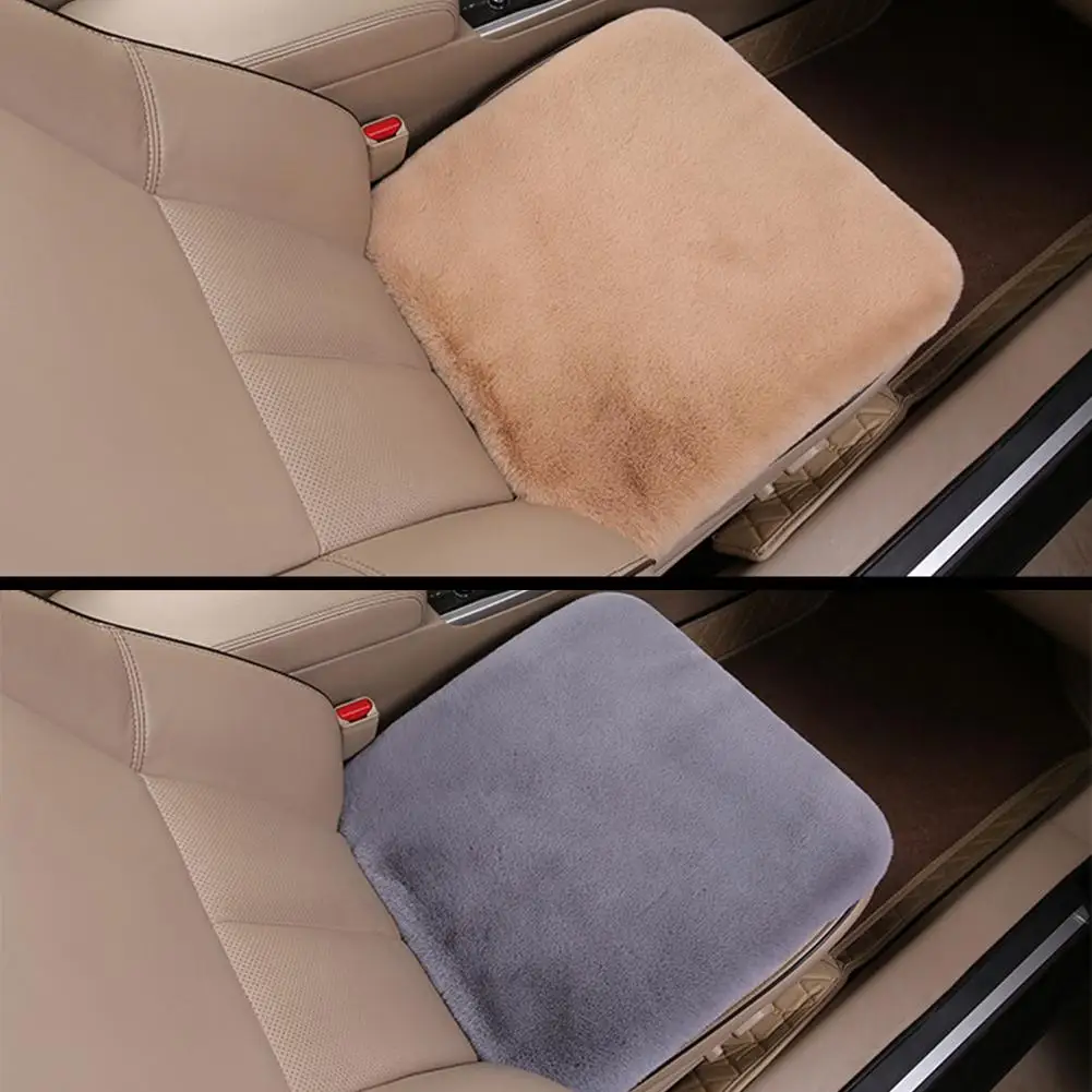 1/2Pcs Winter Plush Warmth Seat Cushion Imitation Rabbit Fur Auto Seat Cover Thick Plush Soft Anti-slip Protection Pad