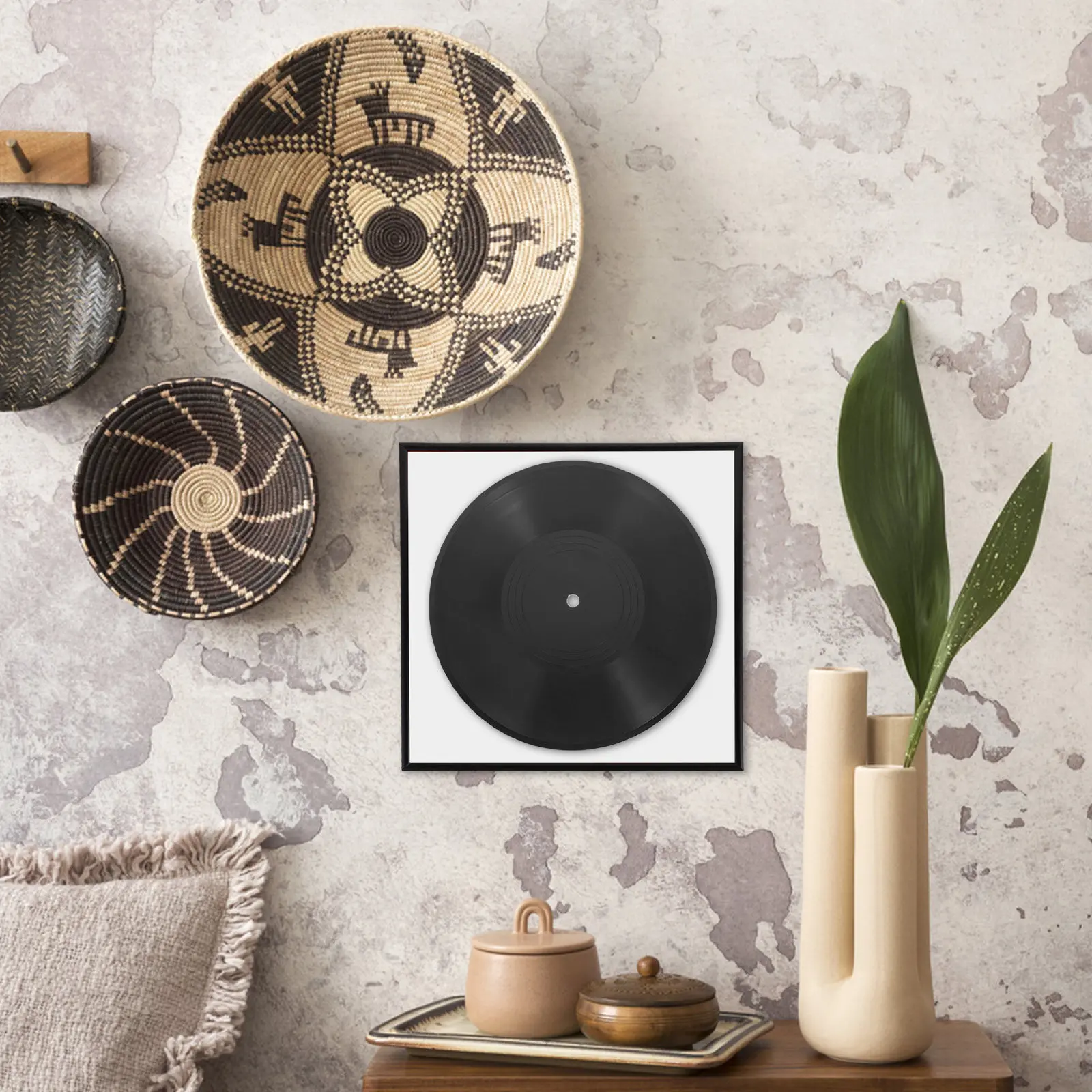 Wall Mounted Black Vinyl Record Storage Rack Acrylic Display Organizer Album Stand Holder for Home and