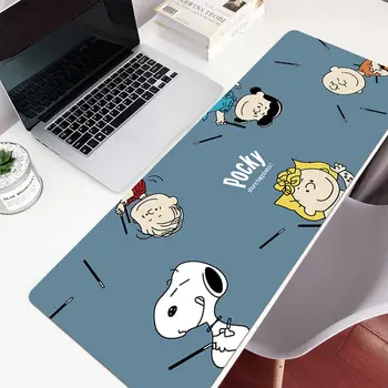S-Snoopy Roztomilá dívka Velká personalizovaná XL podložka pod myš Anime Cartoon Kreativní kancelářská podložka na studijní stůl Vysoce kvalitní gumová protiskluzová podložka 10 nejlepší prodej roztomilé podložky na stůl - №8