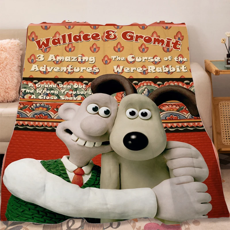 Warm Winter Blankets A-Wallace Gromits Decorative Sofa Blanket Fluffy Soft Blankets Microfiber Bedding Bed Fleece Camping Custom