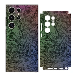 Cute Pattern Matte Film Skin Phone Back + Sides Sticker For Samsung Galaxy S24 Ultra S26 Ultra S25 Z FOLD5 4 3  Z FLIP 5 4 3