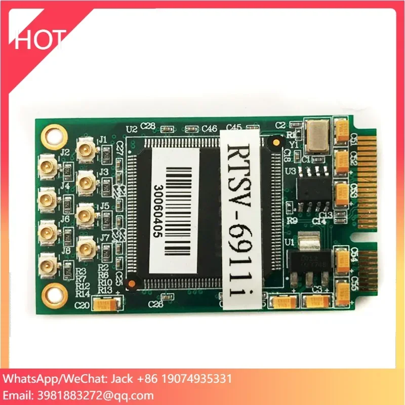 بطاقة التقاط الفيديو CVBS mini-PCIe لوحة فيديو RTSV-6911i مع إطار فيديو PAL/NTSC/RS170 ذو 8 قنوات على miniPCI-Express