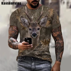 New High Quality Men's T-shirt Camouflage Hunting Animal Sika Deer 3D Print T Shirt Men Women Summer Fashion Casual Cool Tops