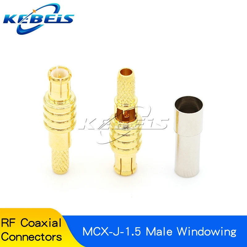 2PCS MCX-JW-1.5 male head MMCX-J-K-1.5 MCX MMCX connector MMCX-JB2 crimping RG316/405 feeder connector right angle elbow