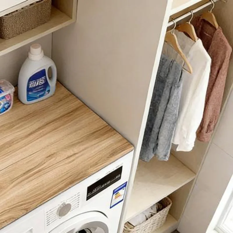 1pc Light Wood Grain Washing Machine Cover & Absorbent - Non-Slip Quick-Dry Laundry/Kitchen Counter Protector Mat, Home Decor