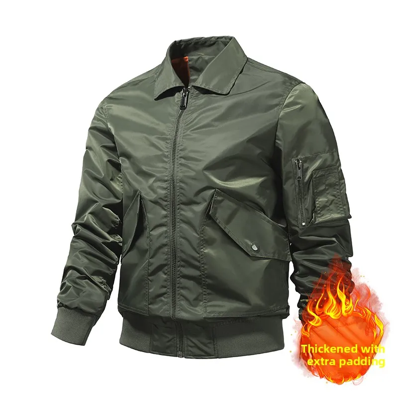 

Мужская бейсбольная куртка в стиле ВВС, в военном стиле, с застежкой-молнией, длинными рукавами, утепленная верхняя одежда