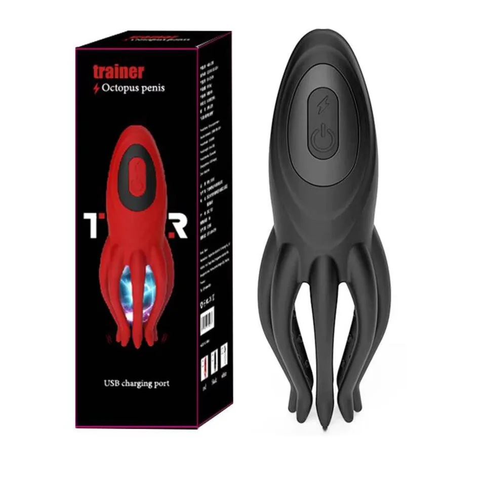 Electric Shock Male Vibrator Penis Glans Stimulator With 12 Vibrations Delay Training Exerciser Extender For Male Masturbation