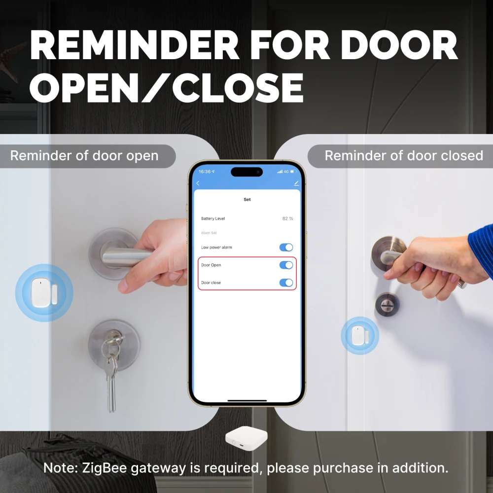 Tuya ZigBee Smart Window Door Gate Sensor Detector Smart Home Security Alarm System Smart Life App Control Door Window Sensor