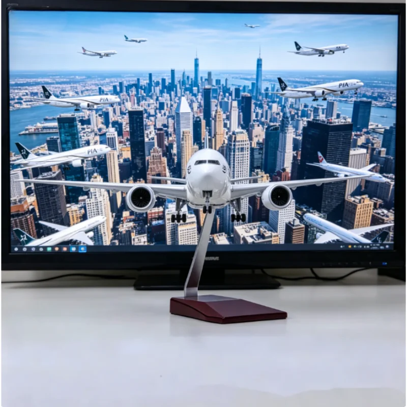 

Масштабная модель самолета Boeing B777 PIA (Пакистан) из литой смолы, 1:150, со световыми эффектами, коллекционная, для демонстрации, подарок для фанатов авиации