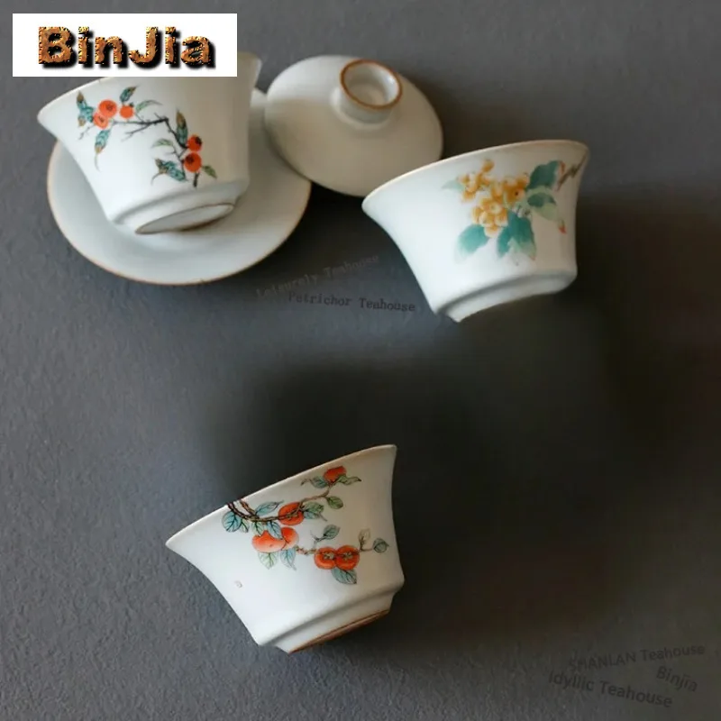 

160 мл винтажная ру печь для чая, ручная роспись, гранат, грубая крышка, набор чашек Sancai, кружки, аксессуары для украшения офиса