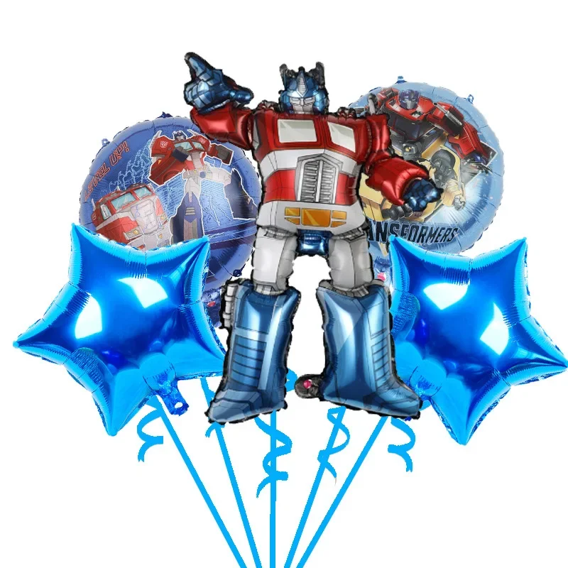 New Children's Birthday Party Decoration Transformers Bumblebee Optimus Prime Aluminum Foil Balloon Set