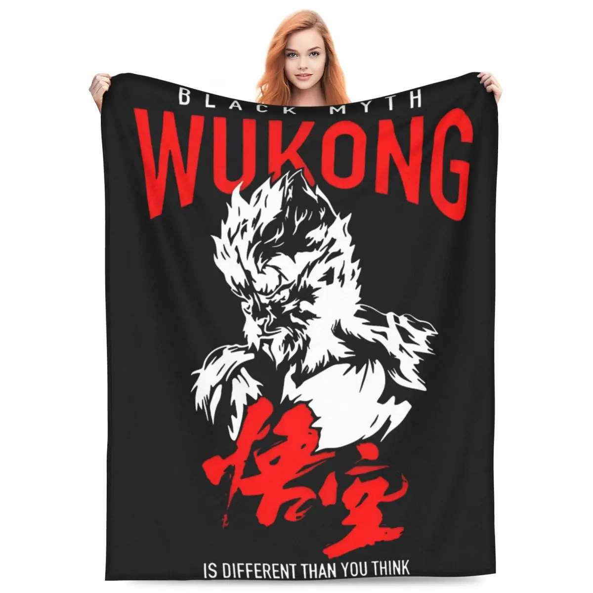 Multifunction Black Myth Wukong Video Game Blanket Merch Sofa Decorative Monkey King Throw Blanket Super Soft Coral Fleece Plush