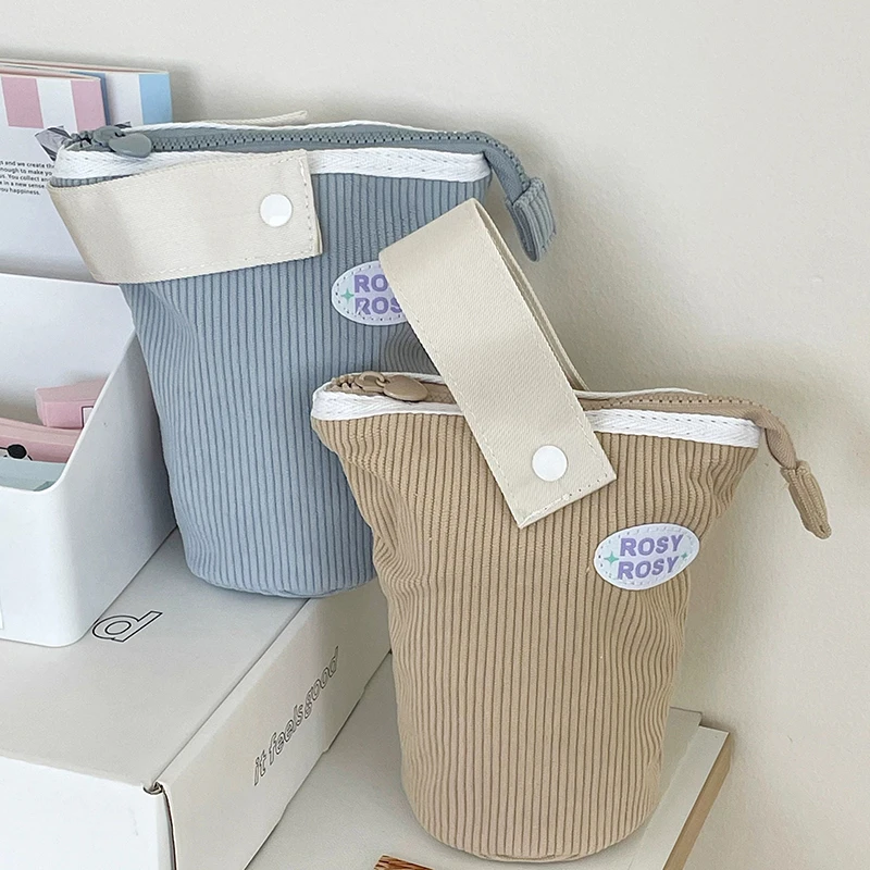 سعة كبيرة سروال قصير نمط عمودي للطي مقلمة Kawaii مقلمة للفتيات الصبي سستة اللوازم المدرسية القرطاسية