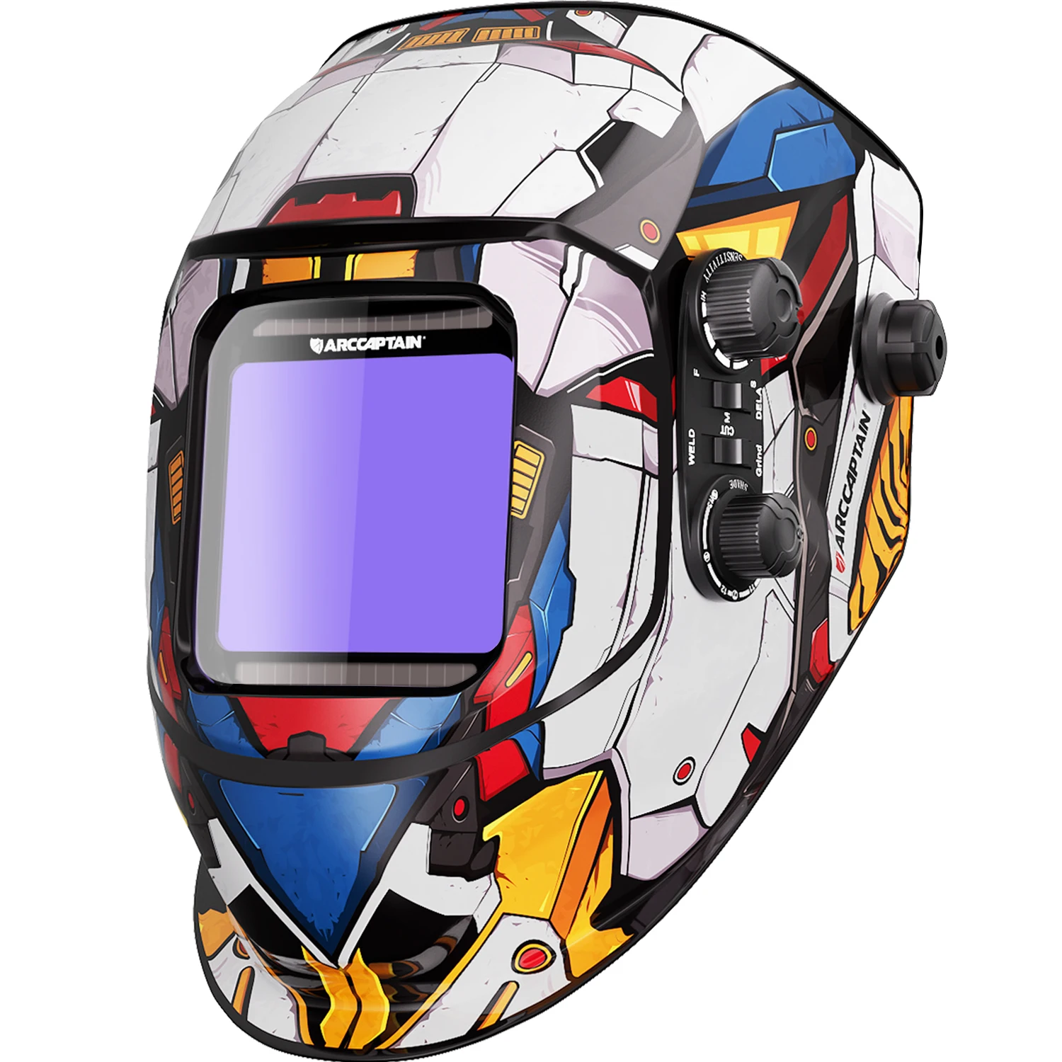 Casque de soudage ARCCAPTAIN à obscurcissement automatique, masque de soudage 100 x 93 mm, grande vue, couleur réelle, large plage de teinte 4/9-13 pour MIG MAG TIG