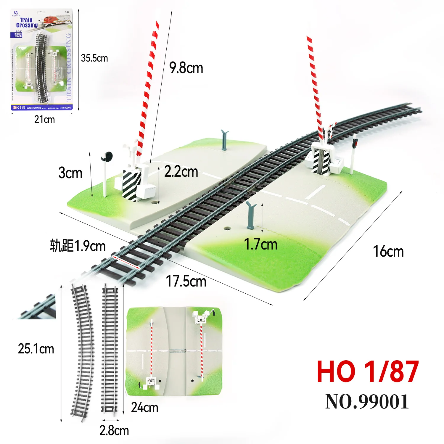 

Ho Train Crossing Kits Railway Train Layout City Train Tracks for 1:87 Railroad Scenery/Diy Model Making/Landscape/Dioramas 1set
