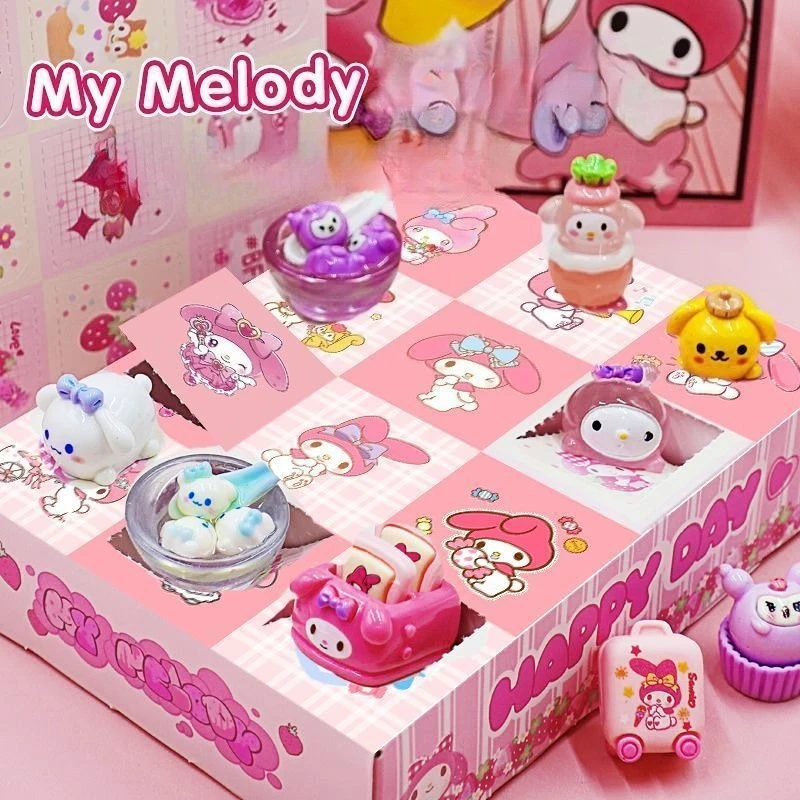 Sanrio My Melody Kuromi Hello Kitty Pop It Blind Box Leuke verrassingsspeelgoedpoppen Mysterie geschenkdoos voor kinderen en verzamelaars