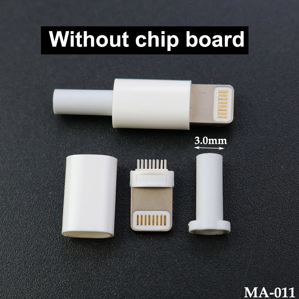 1Pcs For IPhone Plus 3.0mm Cable Welding Type 8Pin Male Plug USB Connector Adapter Converter