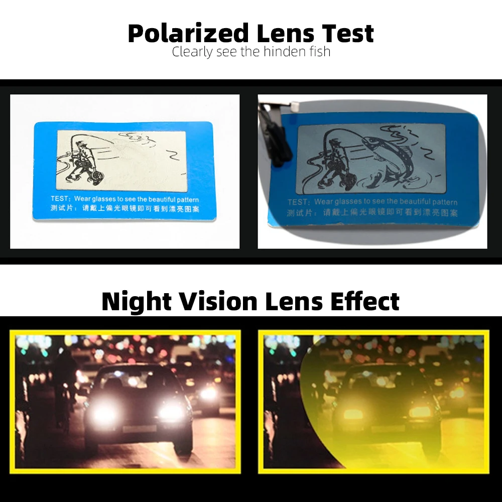 VIVIBEE Klassische Flip Up Clip auf Sonnenbrille Angeln Männer Quadratische Polarisierte Linse Nachtsicht Fahren UV400 Frauen Gläser – Detail 4