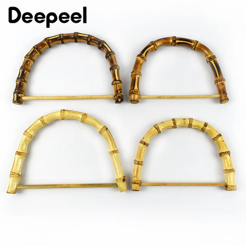 1/2/4Pcs Deepeel 12/14.5cm Natural Wooden Bamboo Handle For Purse Replacement Ring Wrist Circle Bags DIY Handles Accessories