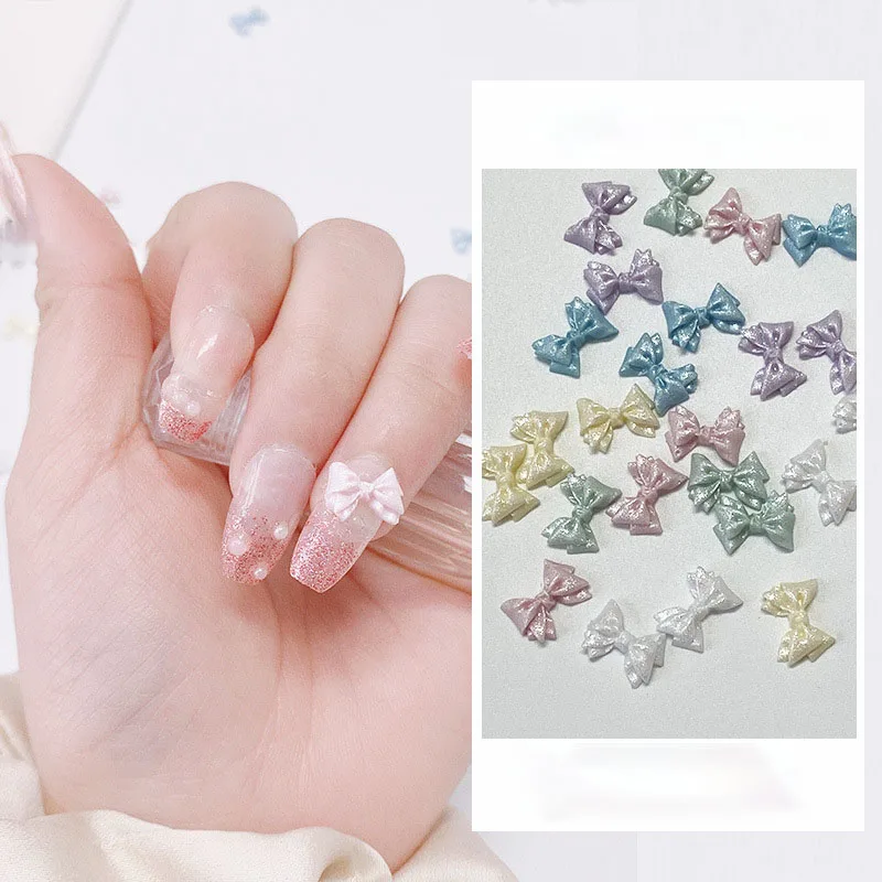 100 Stück 3D-Harz-Nagelkunst-Charms, flach, gemischte Farben, Schmetterling, Nagelkunst-Zubehör für Frauen und Mädchen, Nagelkunst-Zubehör – Detail 2