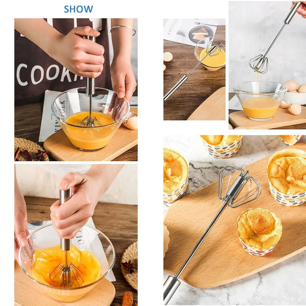 Hand Pressure Rotating Semi-Automatic Mixer Coffee Milk Mixing Egg Beater Hand Held Stonego Kitchen Baking Cooking Tools image 5