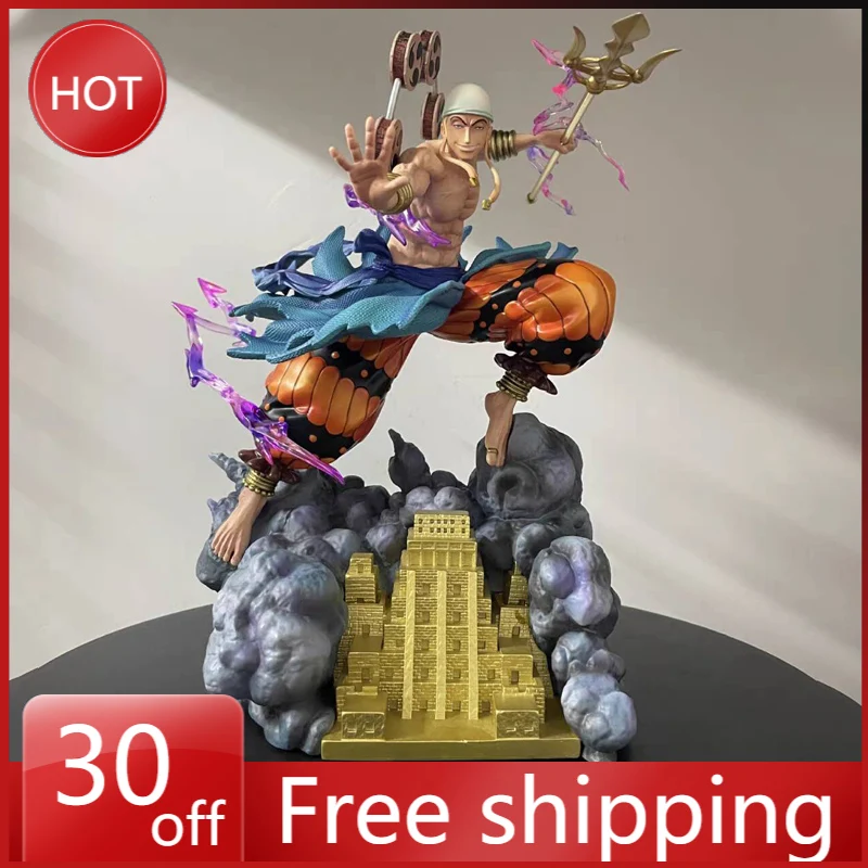 

28ccm One Piece Figure Enel Thunder God Monkey D. Luffy Anime Action Collection Model Pvc Desktop Ornaments Holiday Gifts Toys