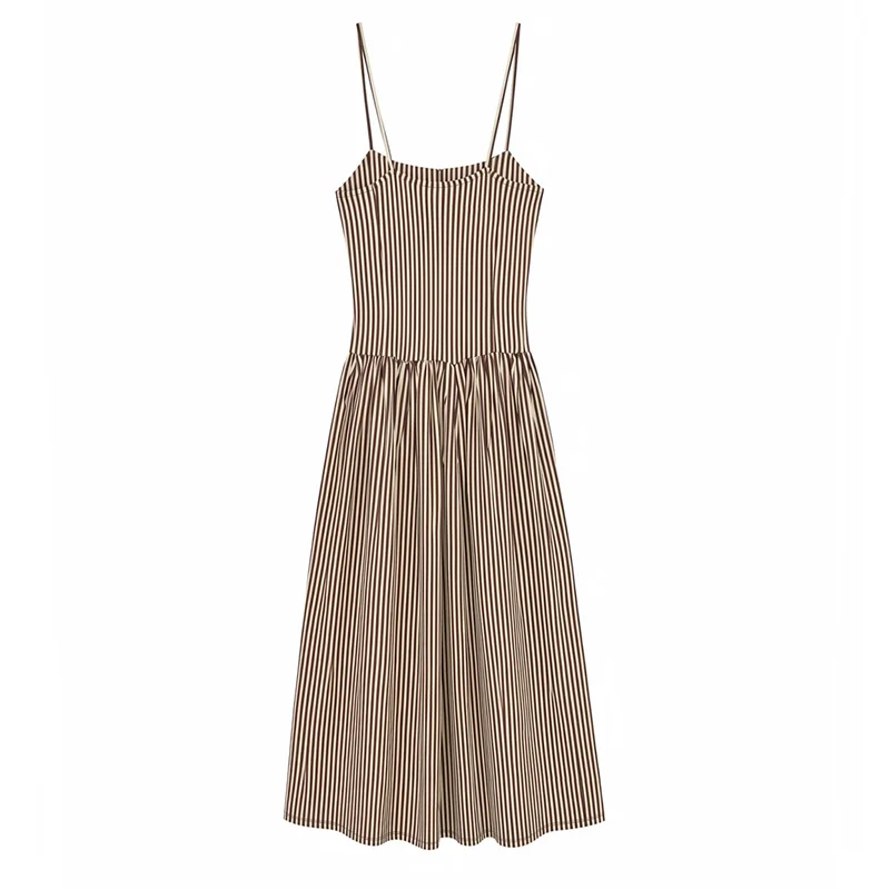 New Striped Poplin Splice Dress, Simple and Elegant, Fashionable and Slim-Fitting