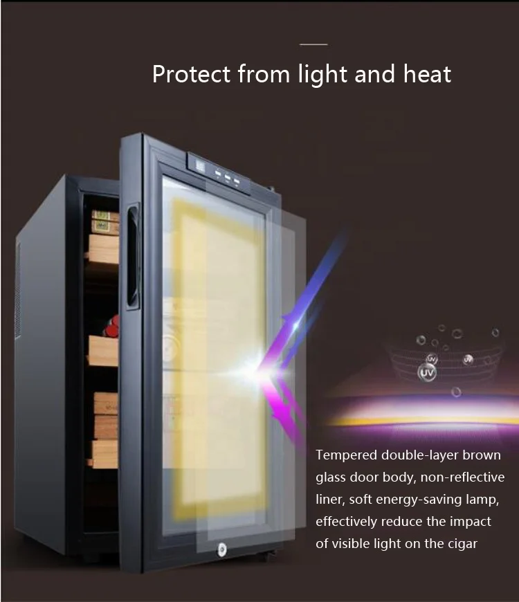 Fan Cooling Humidifier Cigars Humidor 48L Electrical  Cabinet