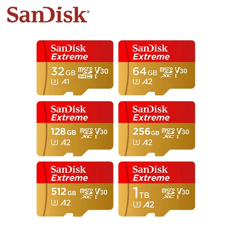 cartao-de-memoria-sandisk-extreme-microsdxc-uhs-i-de-alta-velocidade-32g-a1-64g-128g-256g-400g-512g-1t-u3-a2-v30-4k-para-celular-e-tablet