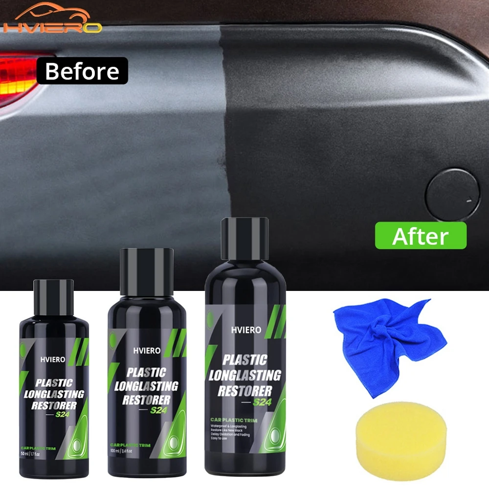 

50-300ml Plastic Renovator for Car Exterior Spray Trim Long-lasting Agent Liquid Rubber Refresh Hydrophobics Coating Wax Auto